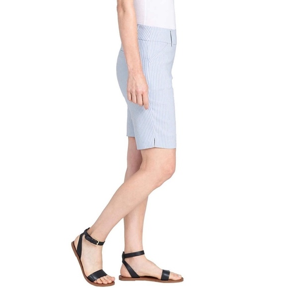 Hilary Radley Ladies' Bermuda Shorts, Light Blue with White Stripes, SmaLL, NWT - Picture 2 of 13